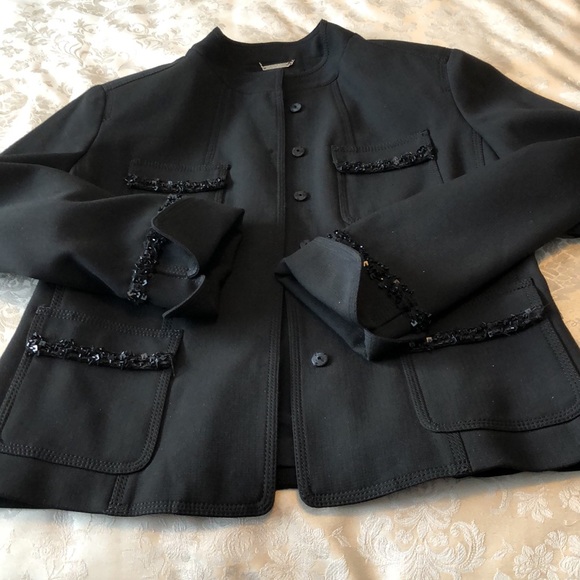 A.B. S. BY ALLEN SCHWARTZ HEAVY BLACK SUIT SIZE 10 BEADS ACCENT LINED NWOT#057 - Picture 7 of 16